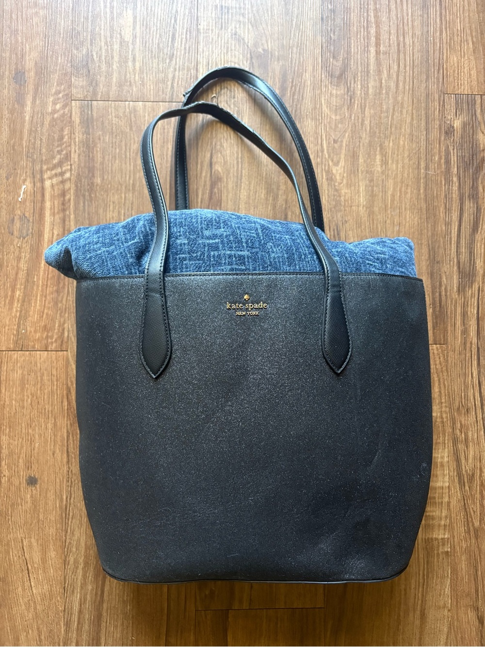 kate spade Black Glitter Tote Bag- used